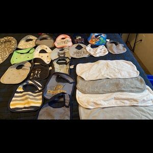 Gently used bibs and burp cloths.